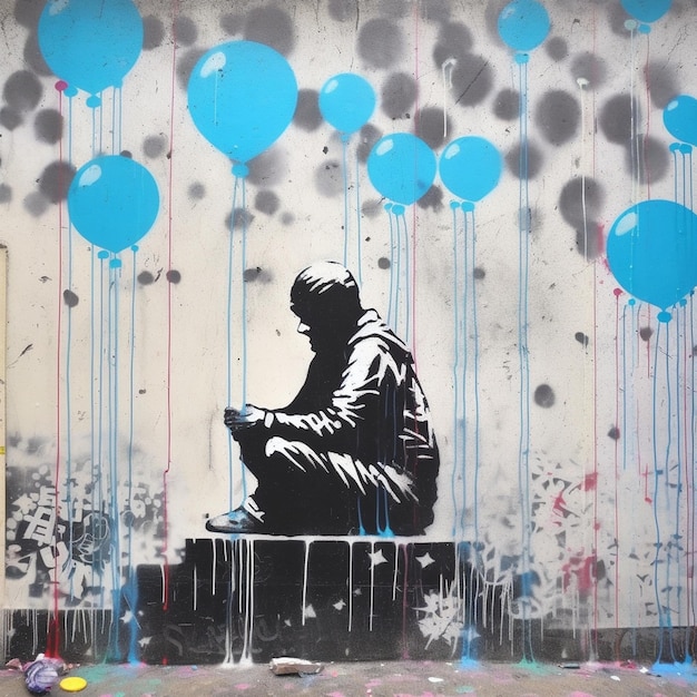Stile bansky di street art generato dall'intelligenza artificiale