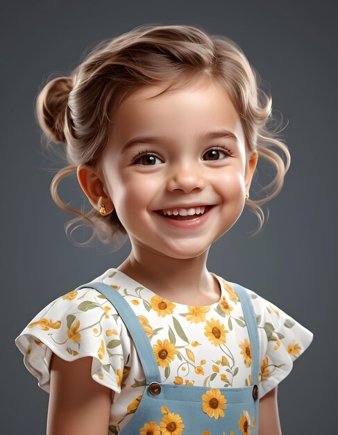 stile cartone animato carino felice sorridente bambino isolato su bianco