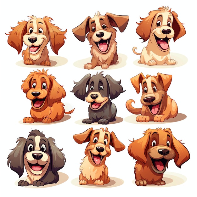 stile comico professionale di clipart divertenti di cani