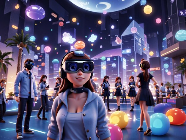 Stile di animazione 3D Metaverses Avatar Party di VR Glasses Tradi