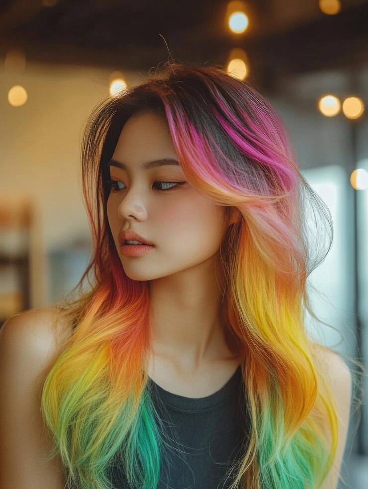 Foto stile di capelli colorato