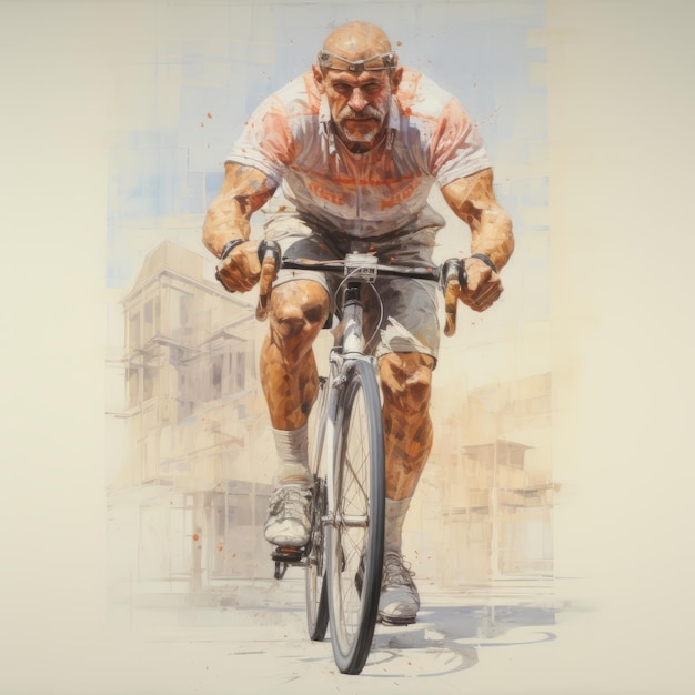 stile di disegno ad acquerello ciclista