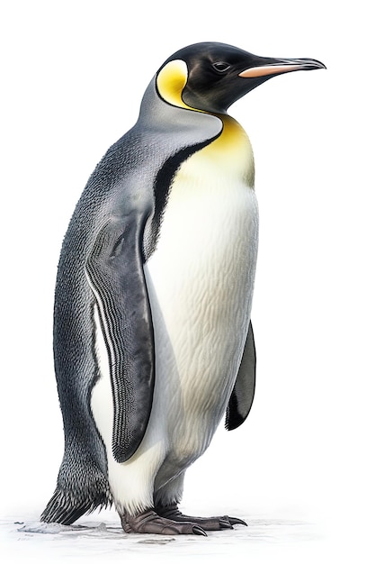 Stile di disegno illustrazione scientifica di un pinguino imperatore IA generativa