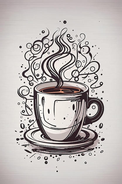 Stile di tazza di caffè ai immagine per il design di magliette
