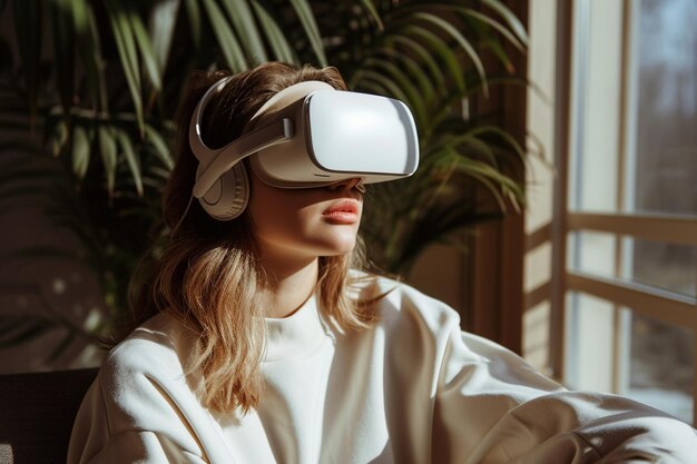 Stile di vita quotidiano con un auricolare VR