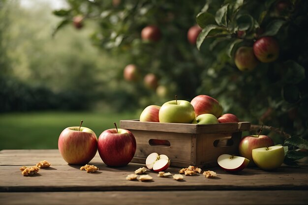 Stile di vita sano con uno spuntino a base di mele biologiche