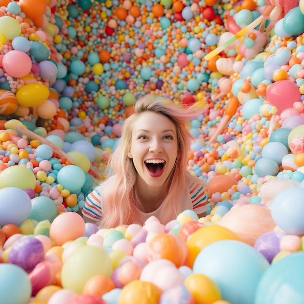 stile fotografico candythemed ball pit fil