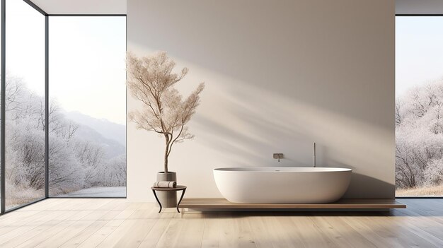 stile minimale bagno contemporaneo rendering 3D