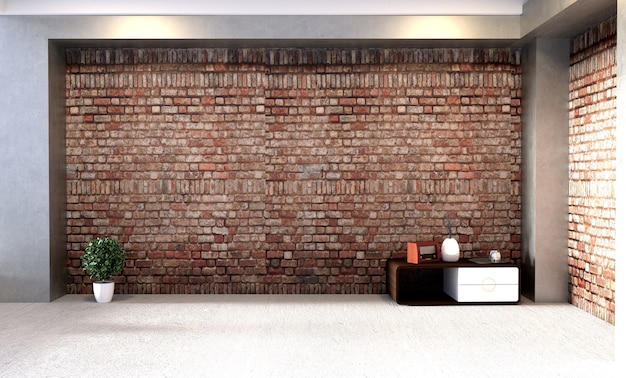 Stile moderno loft living interior design. Rendering 3D