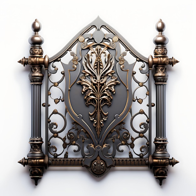 Stile surreale di Swing Gate con disegno di scudo medievale con un singolo progetto di idea creativa Le