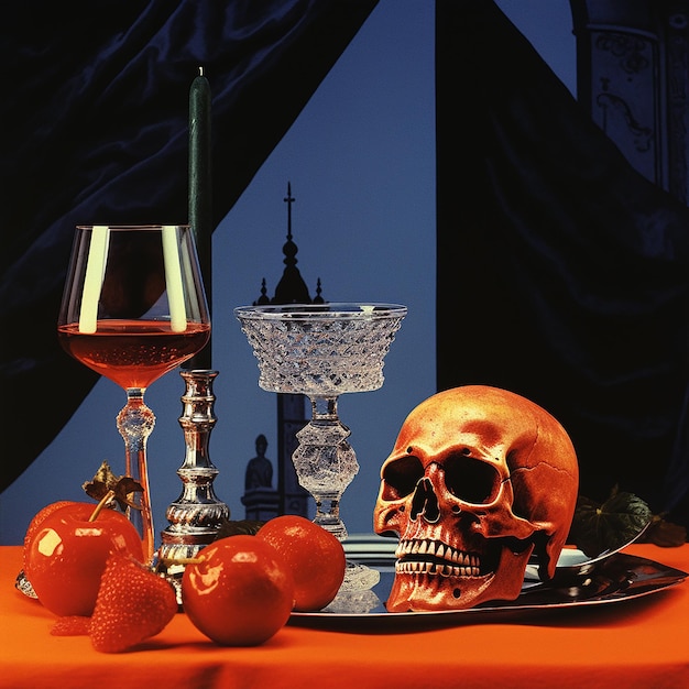 Stile tiziano della fotografia alimentare pop art di Vanitas