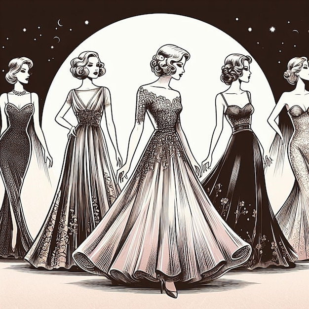 Stile vintage degli anni '50 donna retro donna bella gente giovane moda ragazza degli anni '50