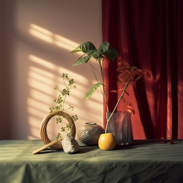 Still life con decorazione di piante