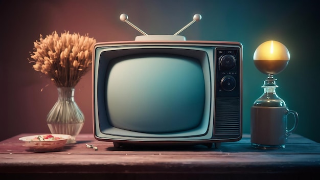 Still life con la vecchia televisione retro