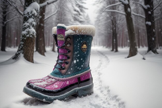 Stivali per la neve profonda sulla neve spessa nell'inverno freddo belle scarpe per tenere caldo