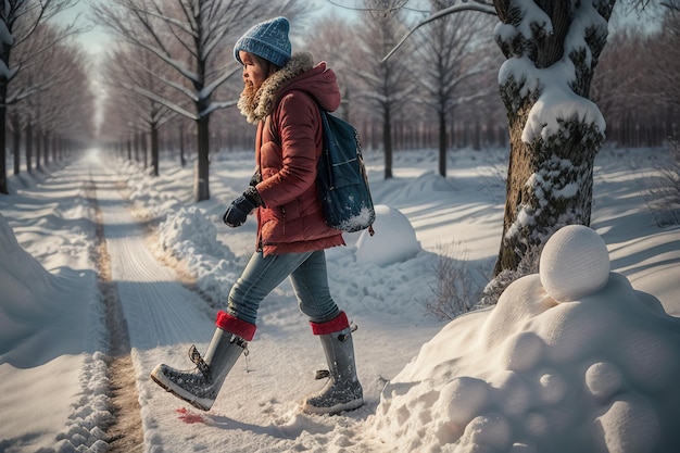 Stivali per la neve profonda sulla neve spessa nell'inverno freddo belle scarpe per tenere caldo