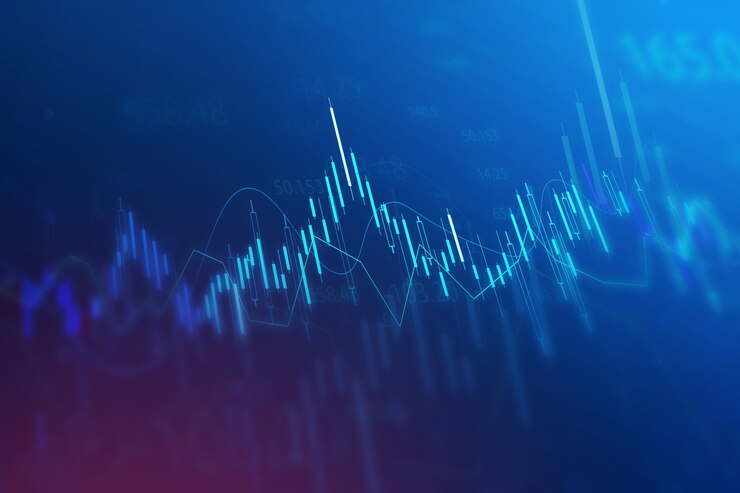 Stock and Graph design background. Business graph banner design. Illustration