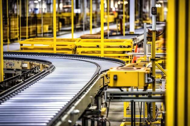 stock foto della produzione di nastri trasportatori all'interno della fabbrica IA generativa