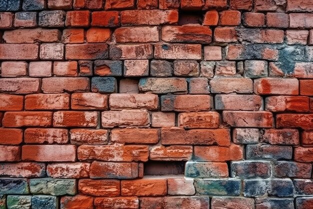 stock photo di sfondo di mattoni rossi pieno di dettagli IA generativa