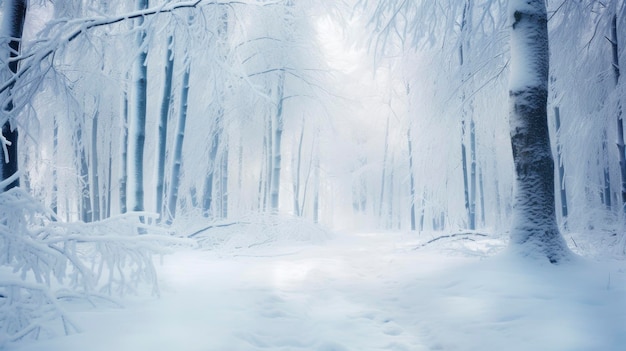 Storia bellissima immagine di foresta invernale innevata con spazio vuoto per il testo foto professionale