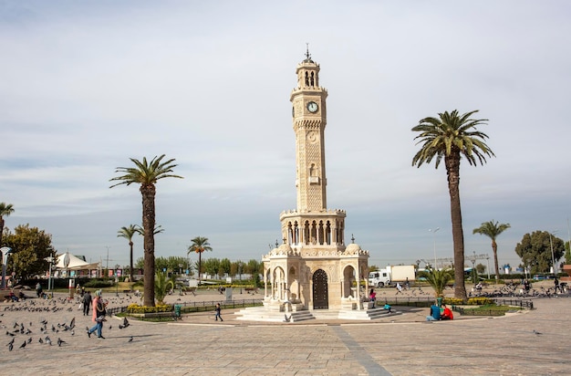 Storica vecchia torre dell'orologio Izmir Turchia