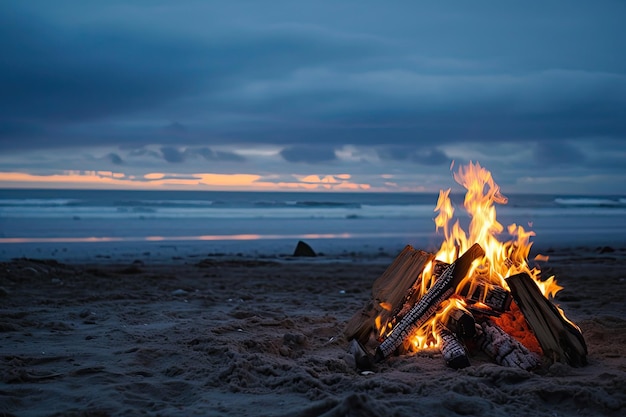 Storie di falò sulla spiaggia e fotografia del calore