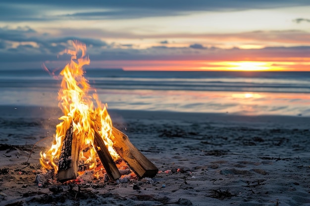 Storie di falò sulla spiaggia e fotografia del calore