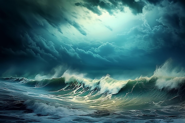 Stormy Seas di Jeremy Dark Turquoise Aesthetic