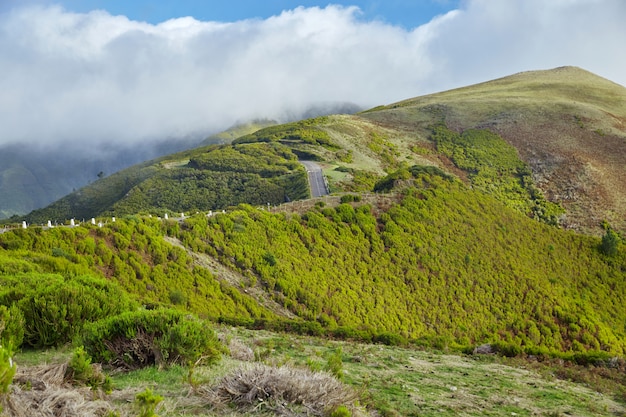 Strada che passa attraverso la pittoresca Madeira, in Portogallo