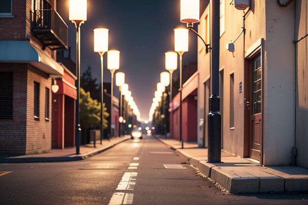 Strada della città strada linea di traffico incrocio strada luci bella città sfondo carta da parati