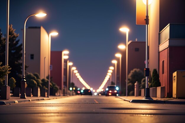 Strada della città strada linea di traffico incrocio strada luci bella città sfondo carta da parati