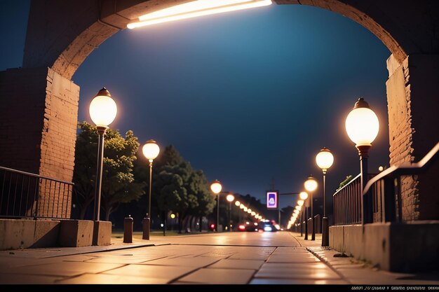 Strada della città strada linea di traffico incrocio strada luci bella città sfondo carta da parati