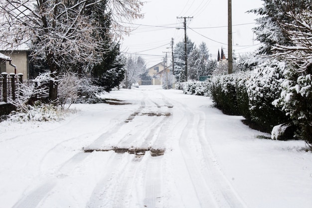 Strada innevata