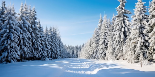 Strada invernale innevata