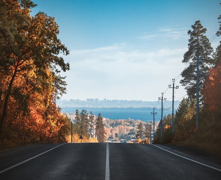 Foto strada per la città. samara. russia.