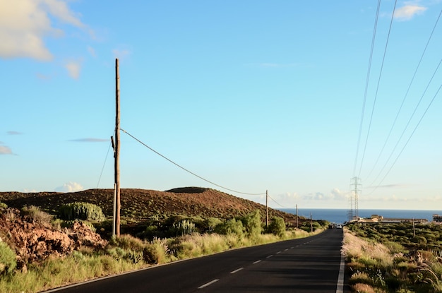 Strada solitaria nel deserto, Isole Canarie di Tenerife