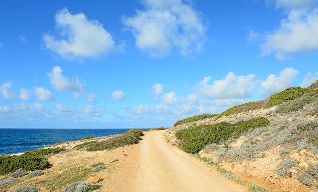 Strada sterrata in riva Argentiera Sardegna