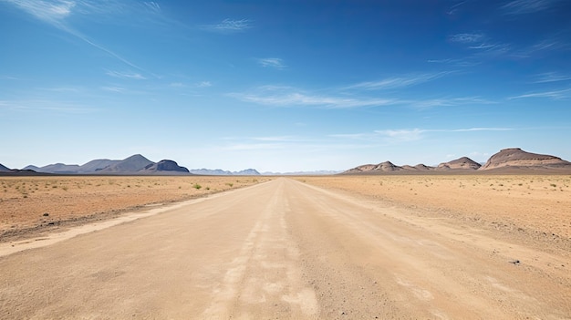 Strada Vuota Del Deserto Con Lo Spazio Della Copia