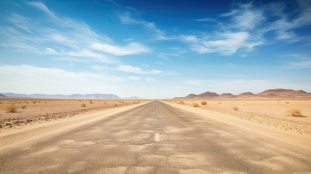 Strada Vuota Del Deserto Con Lo Spazio Della Copia