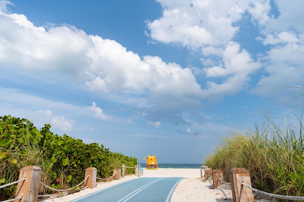 Strada vuota del sentiero che conduce alla spiaggia estiva