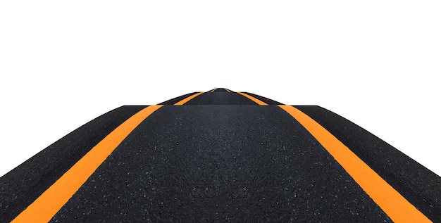 Strada vuota su sfondo bianco