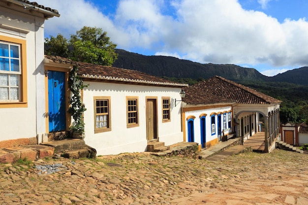 Strade della famosa città storica Tiradentes, Minas Gerais, Brasile