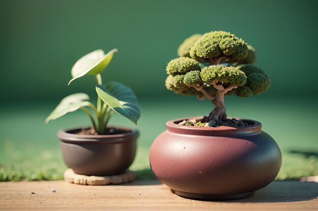 Strane bellissime piante ornamentali bonsai in vaso decorazione interna elegante atmosfera di vita