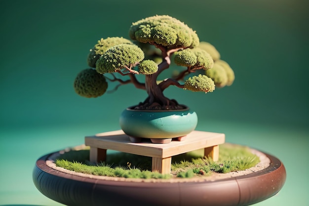 Strane e belle piante ornamentali in vaso di bonsai decorazione interna atmosfera di vita elegante