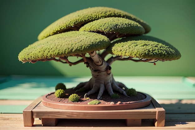 Strane e belle piante ornamentali in vaso di bonsai decorazione interna atmosfera di vita elegante