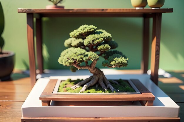 Strane e belle piante ornamentali in vaso di bonsai decorazione interna atmosfera di vita elegante