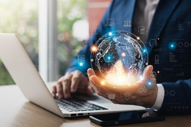 Strategia di trasformazione tecnologica digitale trasformazione delle idee e adozione della tecnologia nelle imprese nell'era digitale miglioramento delle capacità aziendali globali