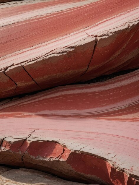 Strati di roccia a strisce rosse e bianche