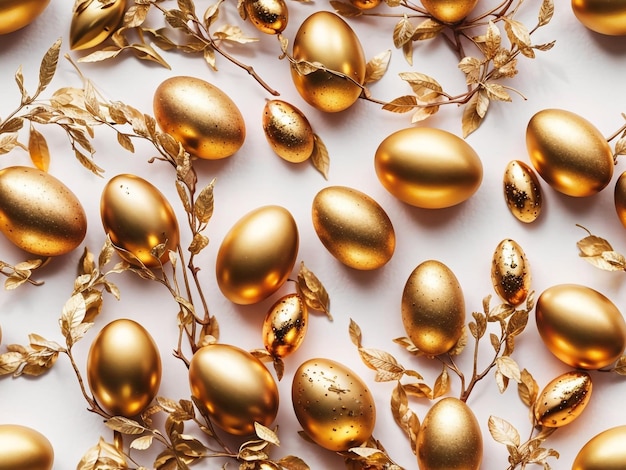 Stravaganza di Pasqua Composizione di uova colorate d'oro