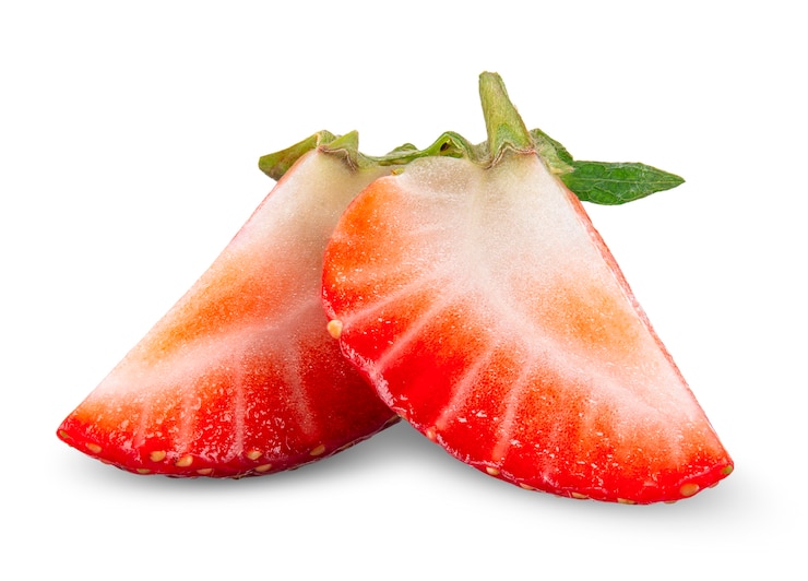 Photo strawberry isolated on white clipping path